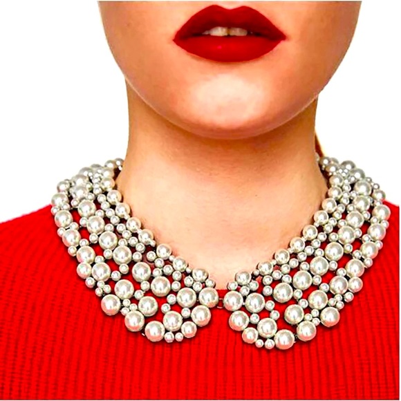 New Zara Pearl Collar Statement Necklace - Picture 1 of 7